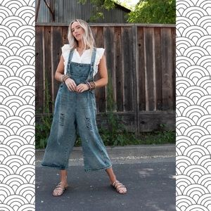 Three Bird Nest High Hopes Slouchy Denim Overalls